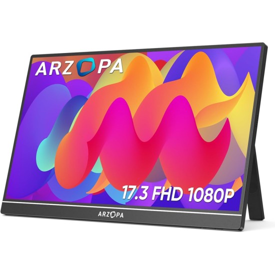 ARZOPA 17.3 FHD Portable Monitor 1080P External Display IPS Screen