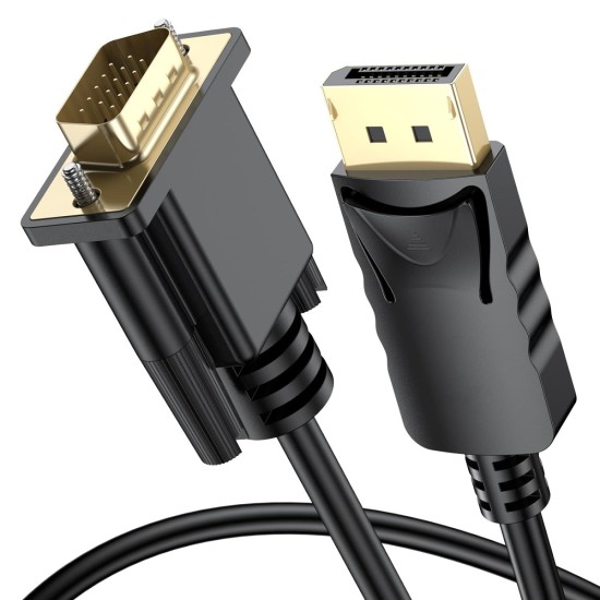 DisplayPort to VGA Adapter 1.8M Uni-Directional  Gold-Plated DP to VGA Adapter