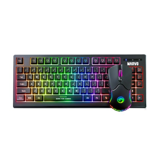 Marvo Scorpion KW516 Wireless TKL Gaming Keyboard and Mouse, 80% TKL Design, 2.