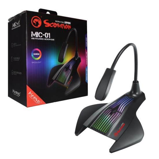 Marvo Scorpion MIC-01 RGB Gaming Microphone, USB Powered For PC or Laptop, Cool