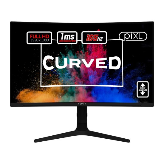 piXL CM27C7 27 Inch Curved Gaming Monitor, 165Hz, 1ms, Frameless, Freesync / G-Sync