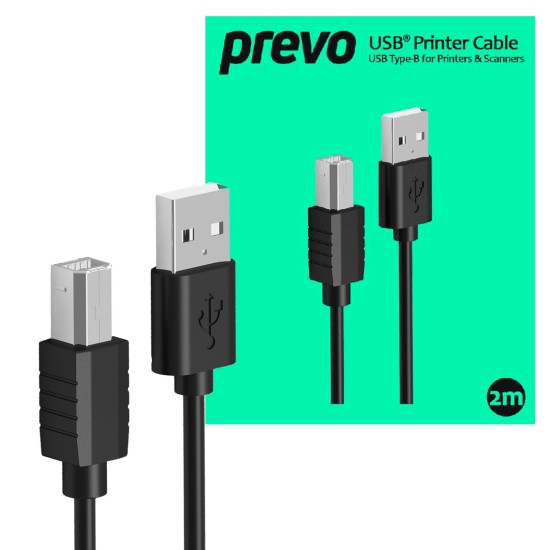 Prevo USBA-USBB-2M USB Printer Cable 