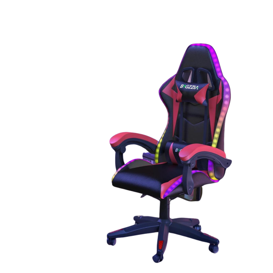 RGB Gaming Chair Red or Blue with LED Lights - Ergonomic - Reclining - PU Leather - Office Chair